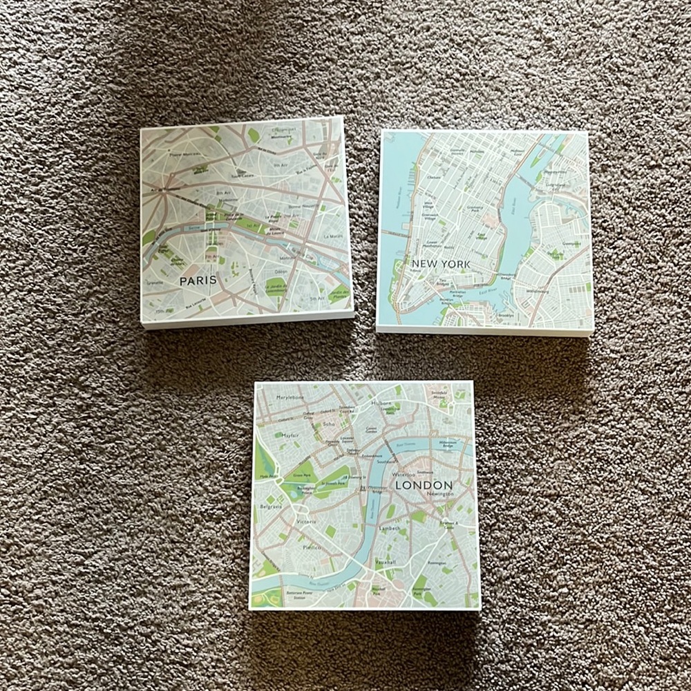 IKEA BJORNAMO, set of 3 maps wall art